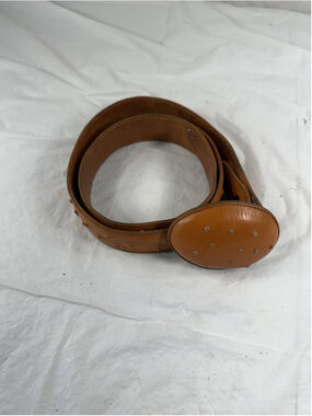 El General Leather Cowboy Western Belt Imitation Ostrich Cognac 703 Size 36